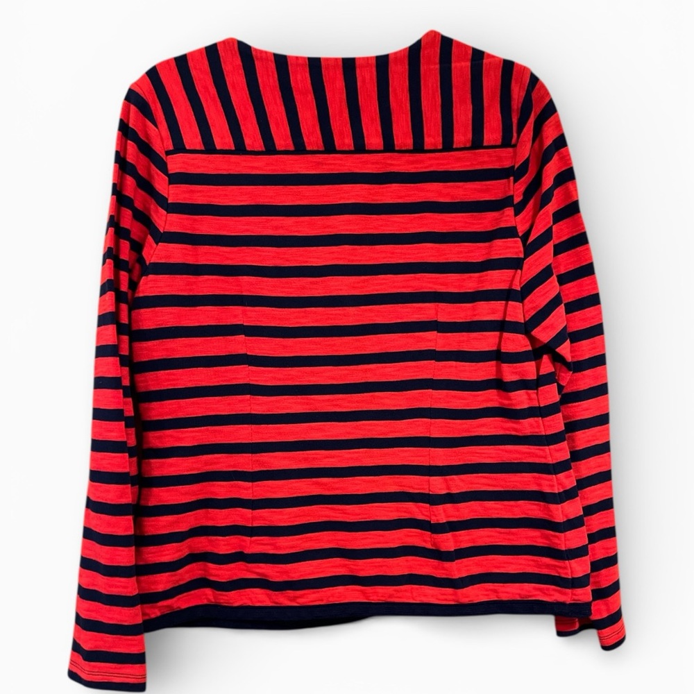 CAbi Nautical Navy and Red Striped Women's Blazer - Picture 4 of 8